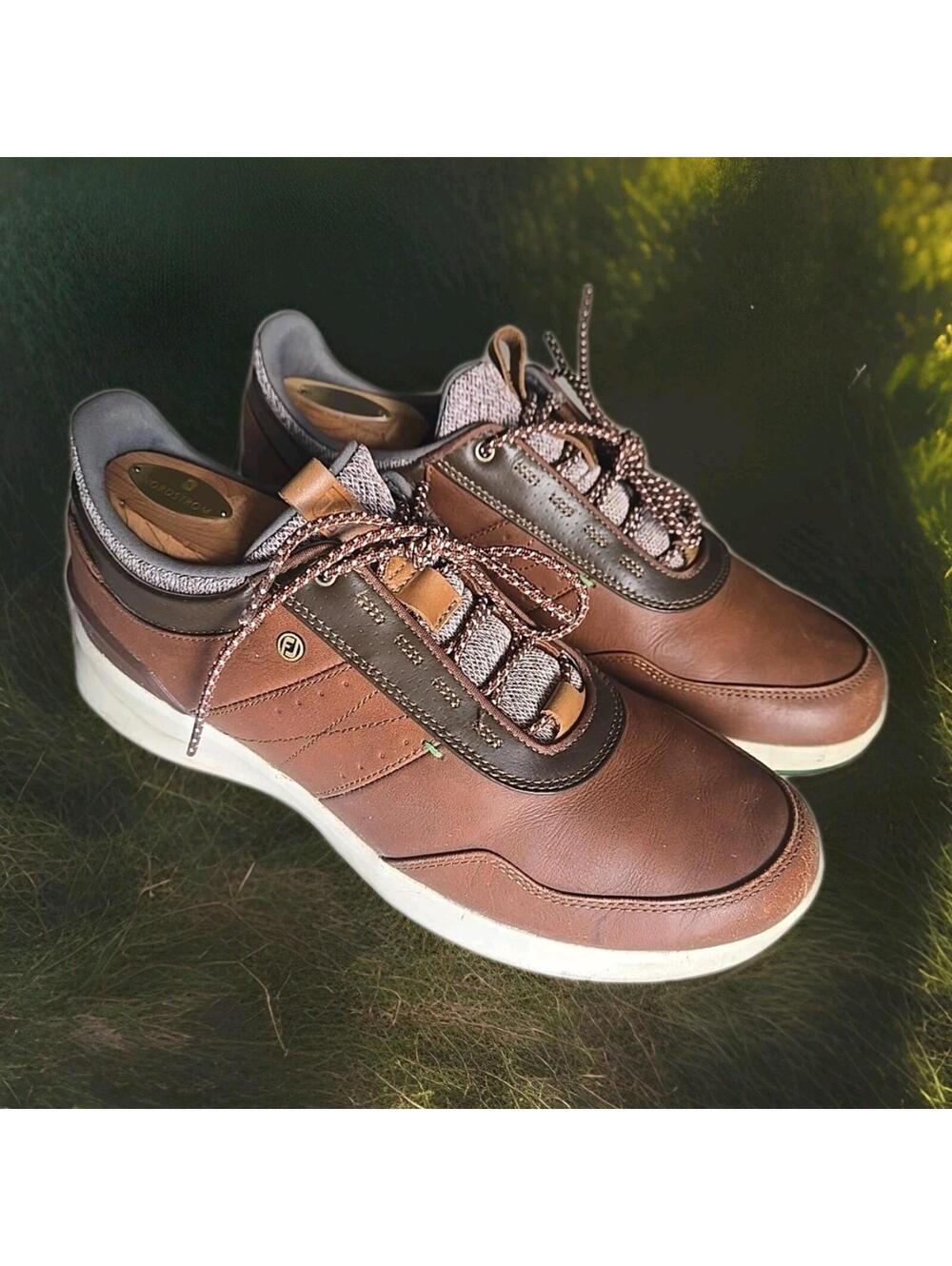 Foot Joy Stratos Mens Size 10 Brown Leather Golf Shoes 50065